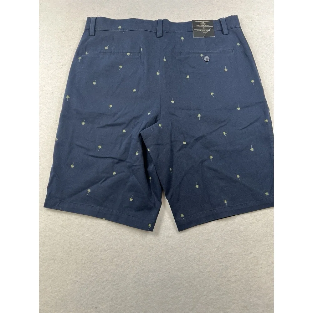 Banana Republic Emerson Embroidered Flat Front‎ Shorts Palm Tree NWT size 33